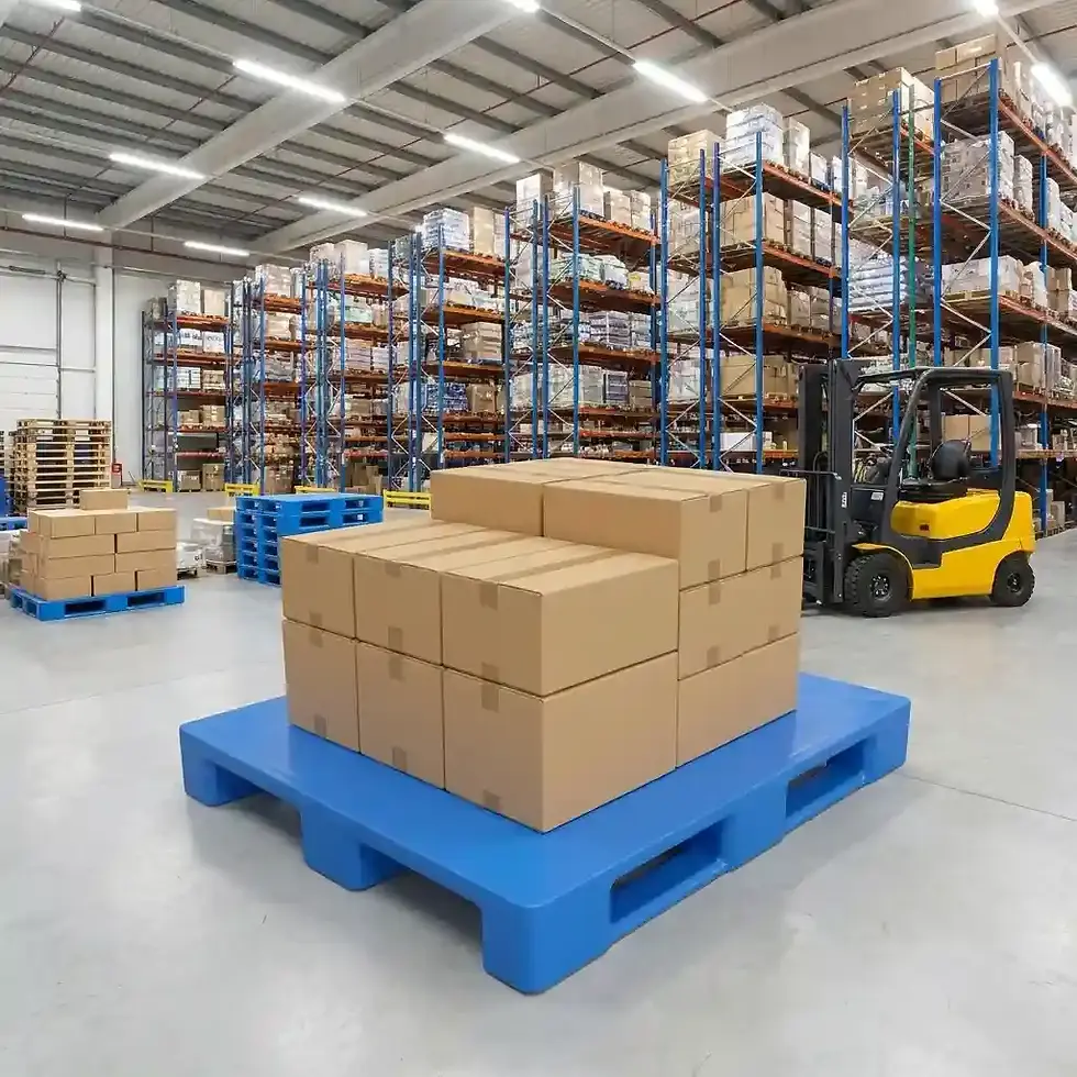 Thumbnail: pharmaceutical grade plastic pallet for warehouse transport and distribution of medical products
