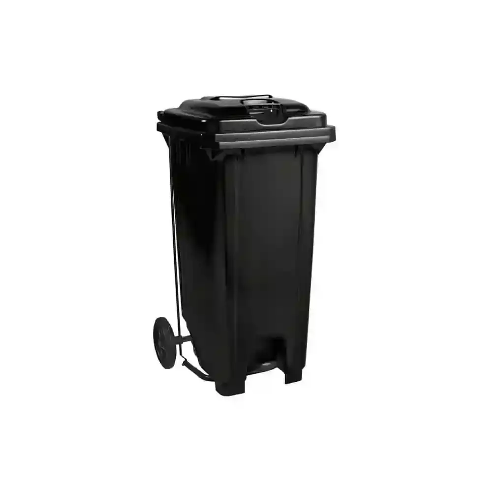 Black 240L pedal wheelie bin – hands-free waste disposal