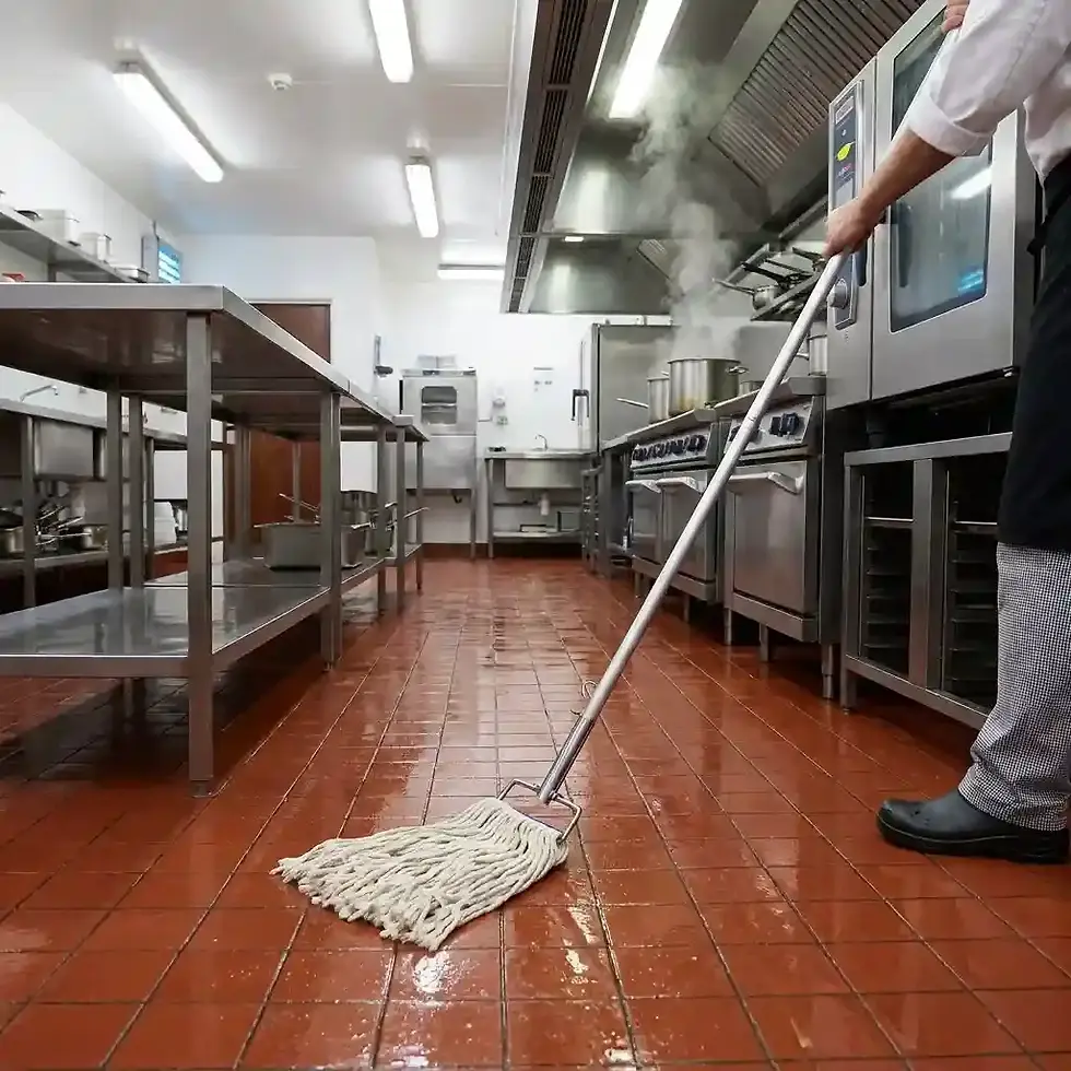 hygiene spring clip fan mop with or without mop head for floor cleaning and hygiene maintenance