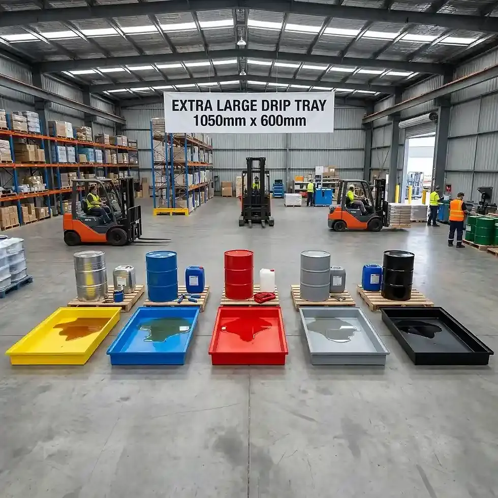 extra large drip tray 1050mm x 600mm x 90mm 50L heavy duty spill containment tray for industrial use