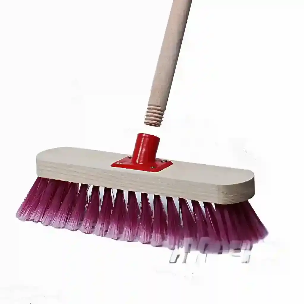 Flagged Broom with screw attachment for gentle sweeping
