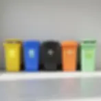 5-colour 240L recycling wheelie bins for hotels guest houses and hospitality waste sorting