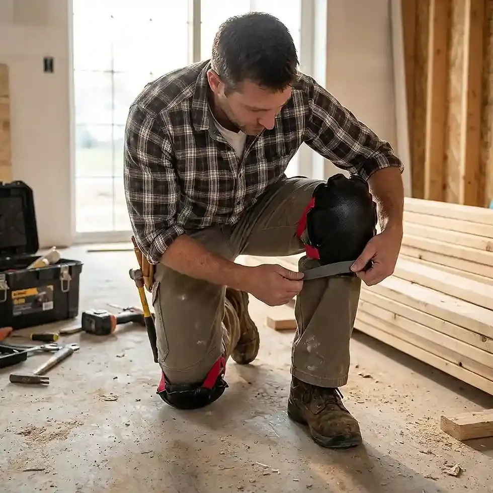 Thumbnail: protective knee pads for flooring installation gardening and maintenance work