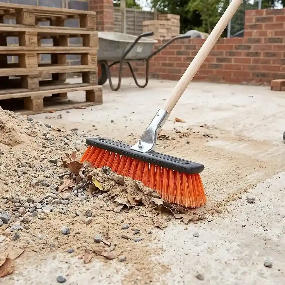 diamond broom strong 6-row bristle for heavy-duty sweeping and floor cleaning