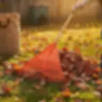 plastic leaf rake 22 finger for garden cleaning and leaf collection