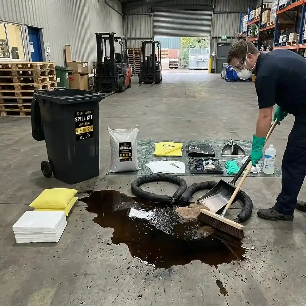 240L universal spill kit for complete industrial spill control and emergency response