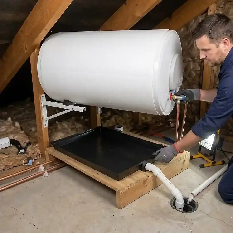 100L geyser drip tray for water heater leak protection and industrial spill containment