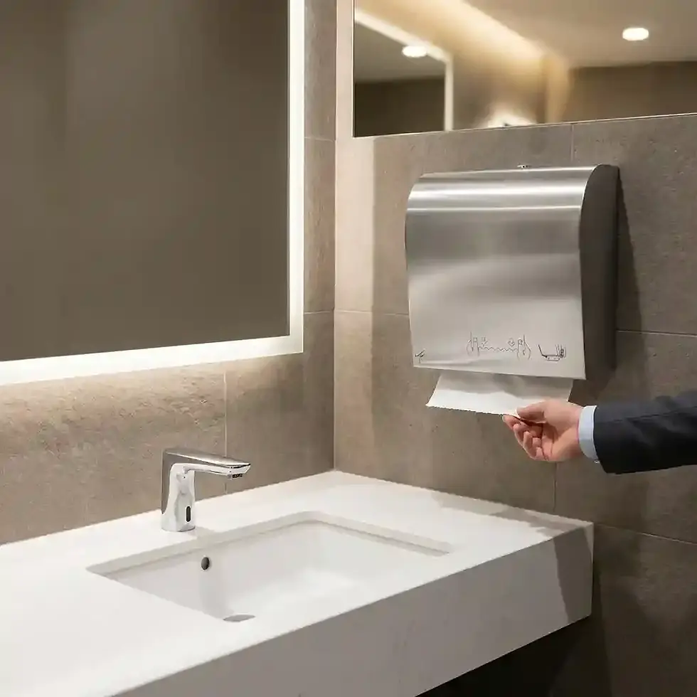 Thumbnail: ticra toilet paper dispenser South Africa mini autocut touch free washroom dispenser