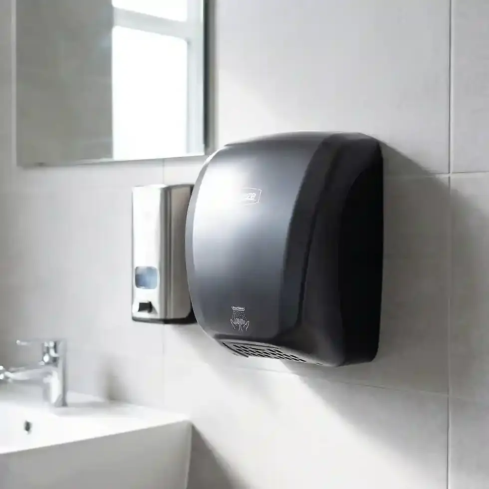 Thumbnail: Fast drying washroom hand dryer