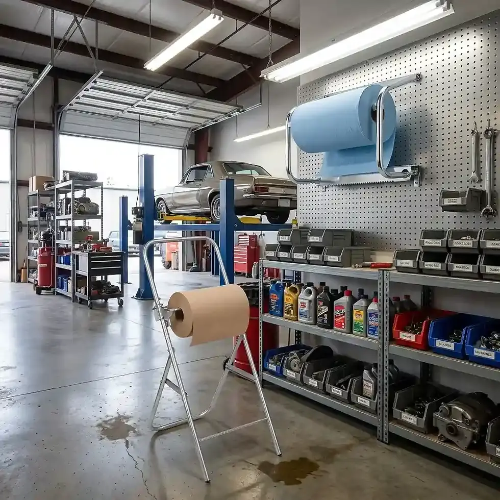 Thumbnail: garage paper roll dispenser floor stand and wall mounted imbi system for flexible installation