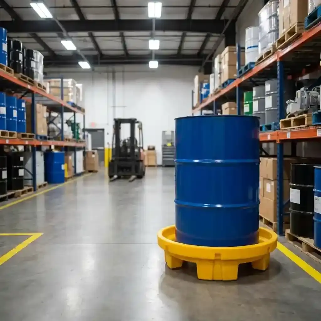 1 drum spill pallet durable polyethylene containment solution for industrial chemical and oil drum storage