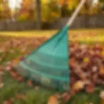 large plastic leaf rake 21 finger for garden cleaning and leaf collection