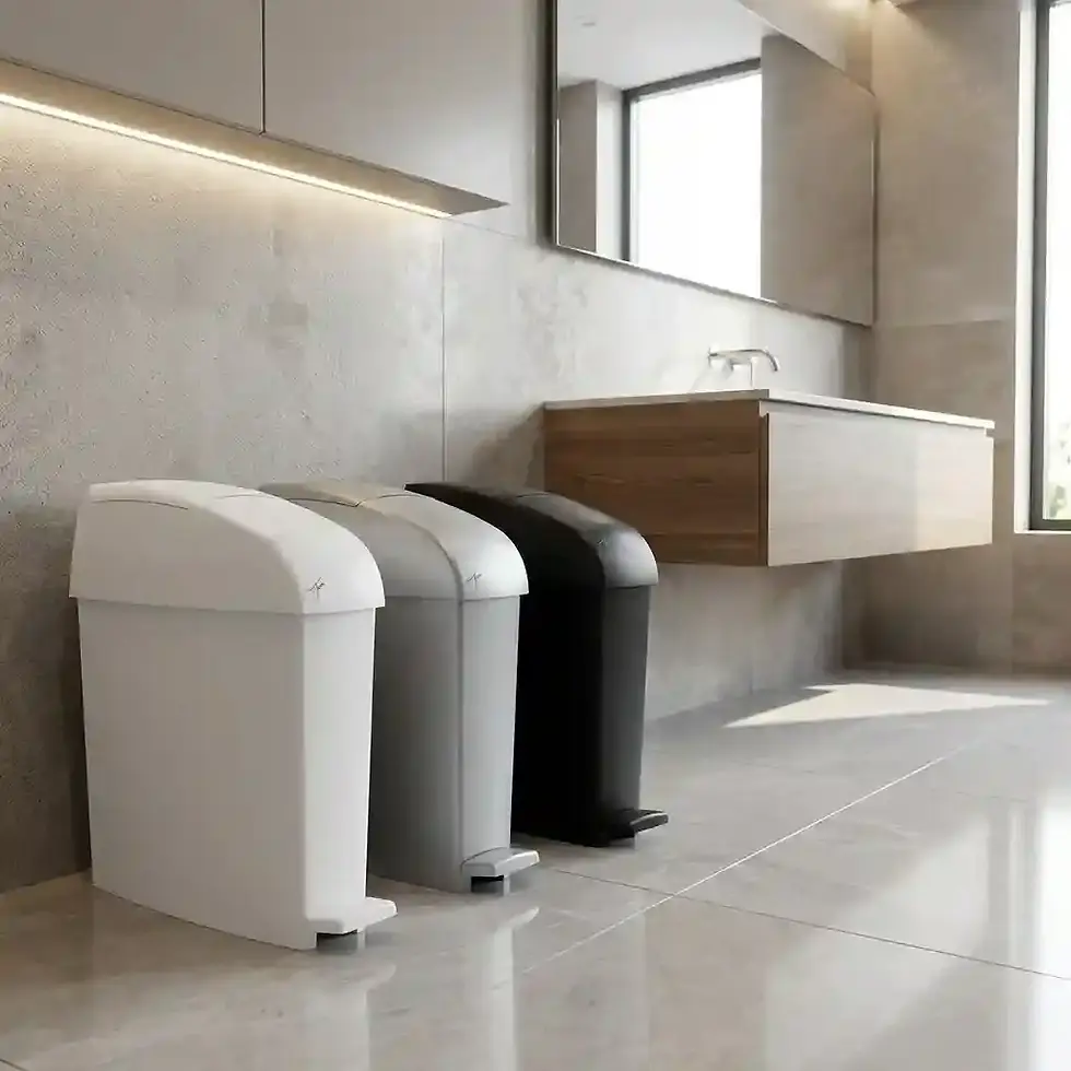 ticra 20l sanitary bin hands free pedal operated washroom bin for hygiene waste disposal