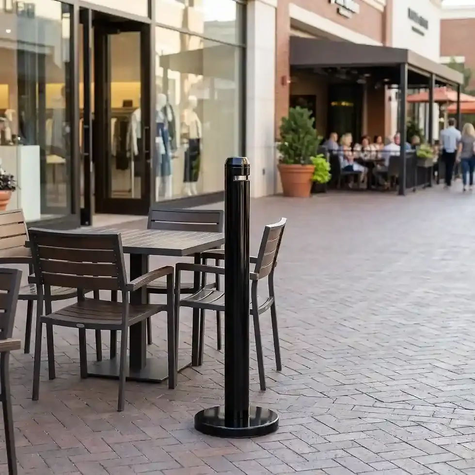 Thumbnail: heavy duty black smokers pole 1000 for outdoor weather resistant cigarette disposal