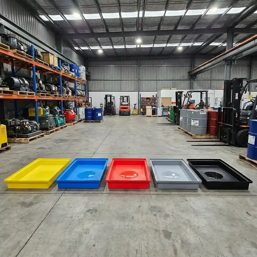 Thumbnail: durable 50L industrial spill tray 1050mm x 600mm x 90mm for heavy duty liquid management