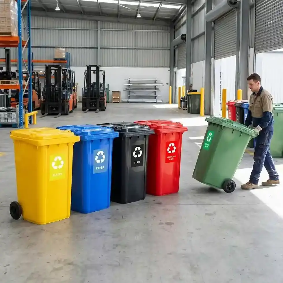 Thumbnail: durable 240L 5-colour wheelie bin recycling system for industrial waste separation solutions