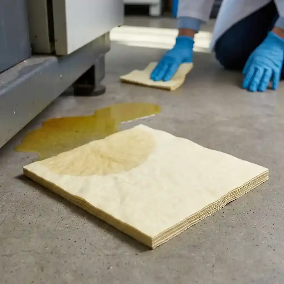 chemical absorbent pads 10 pack yellow for industrial chemical spill control and cleanup