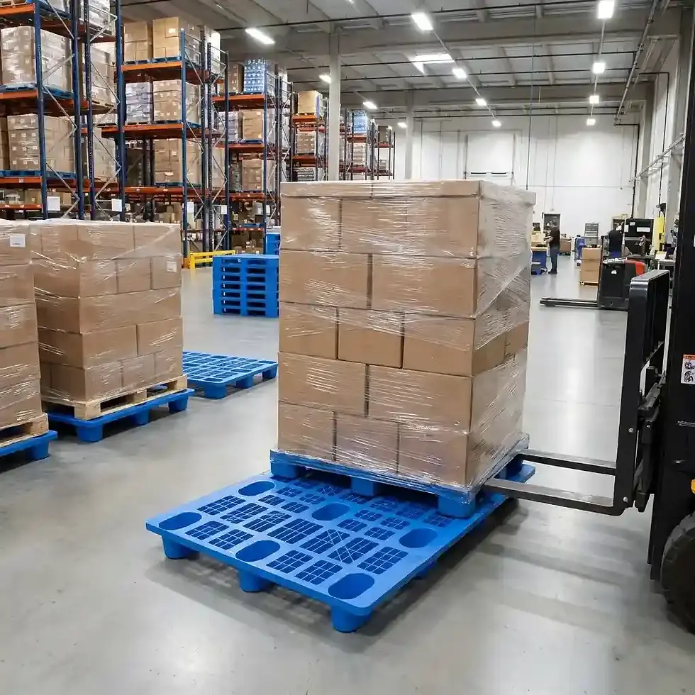 Thumbnail: 1200 x 1000 light duty plastic pallet for warehouse handling and distribution systems