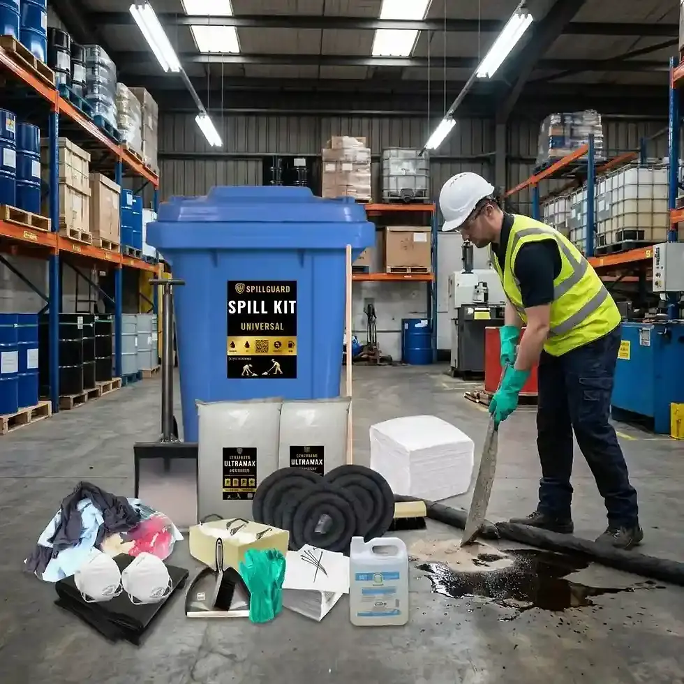 360L Deluxe Universal Spill Kit in mobile wheelie bin