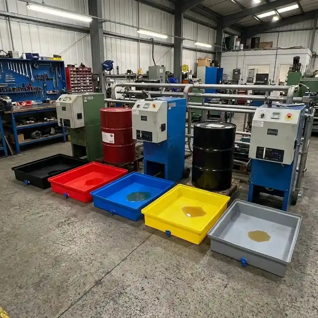 extra deep drip tray with tap 1060mm x 600mm x 120mm heavy duty for industrial spill containment and leak control