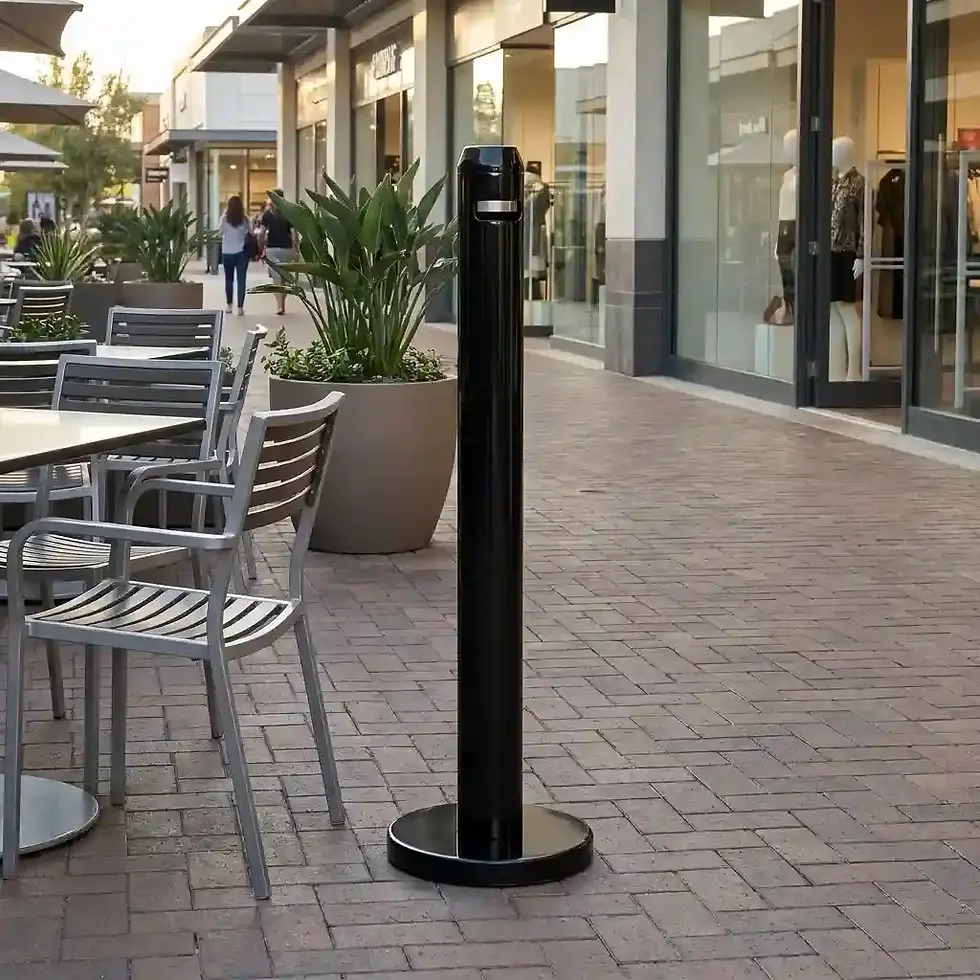 smokers pole 1000 black outdoor free standing cigarette butt bin for waste disposal
