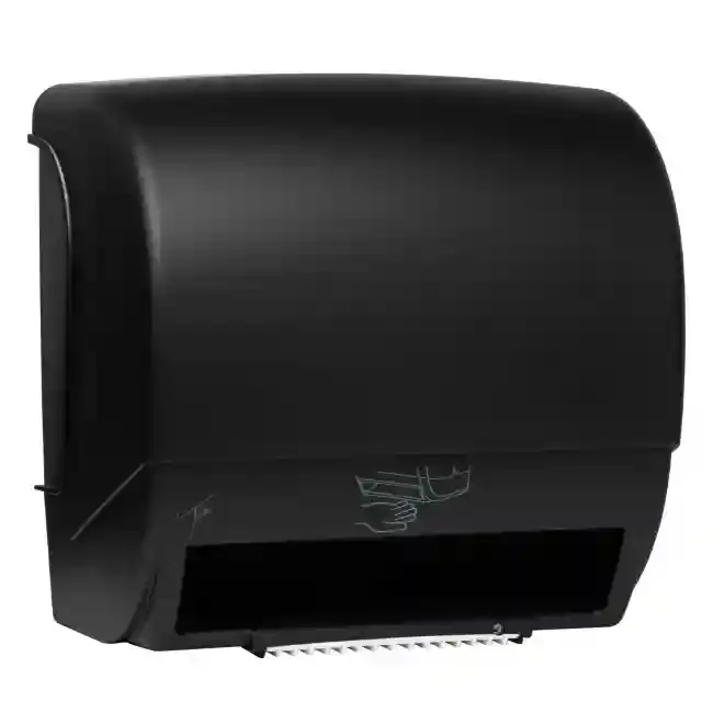 Thumbnail: Matt Black plastic Ticra touch-free dispenser for commercial washrooms