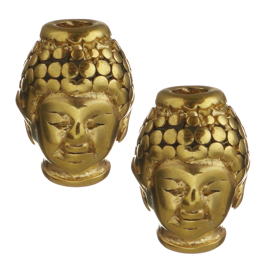 Stainless steel Bead, Buddha 10x13mm gold plated, sold by 1 or 10 pcs.