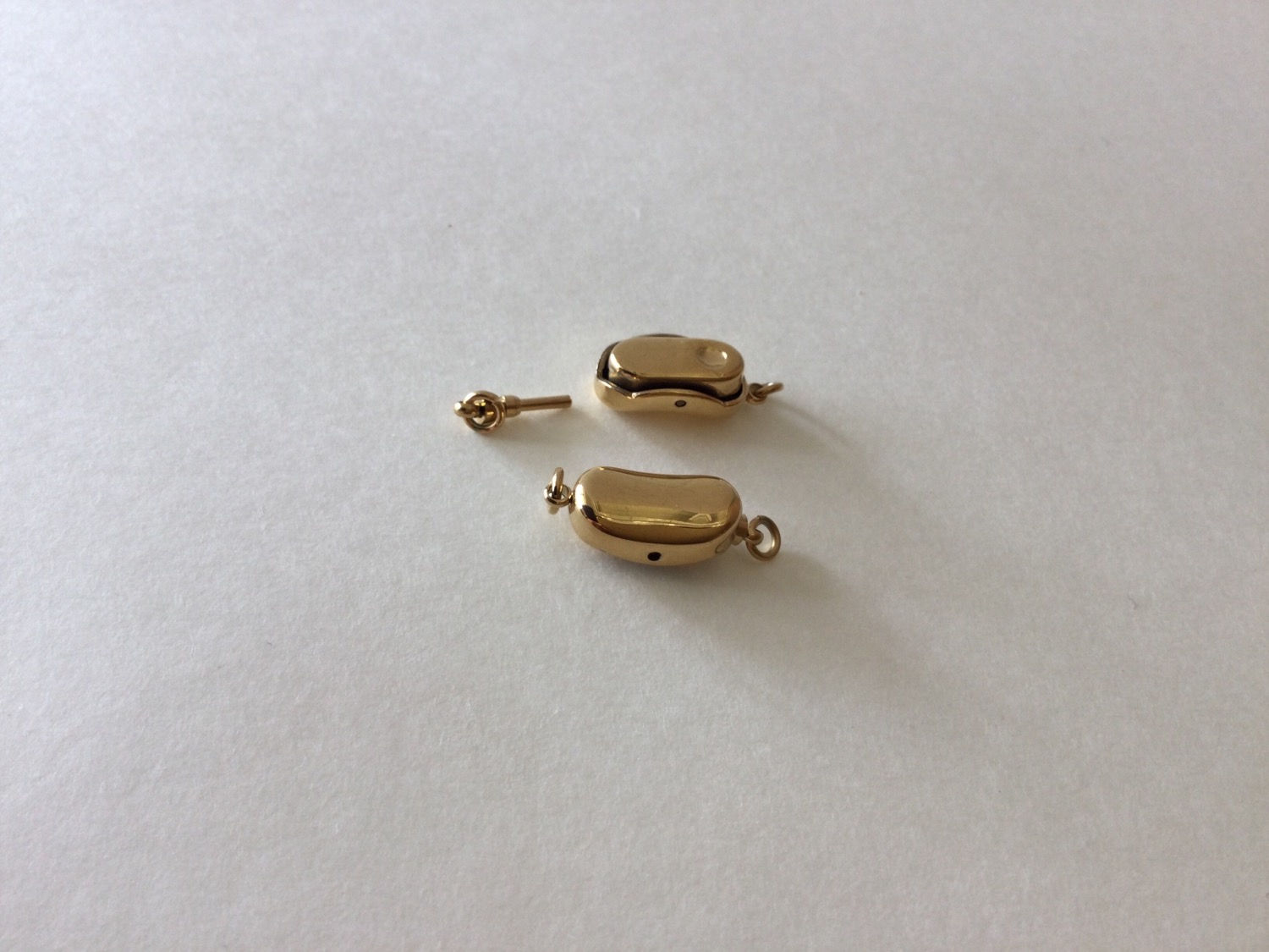 Bayonet clasp 19x8x7mm gold stainless steel, hand polished, per 1 or 10 pcs.