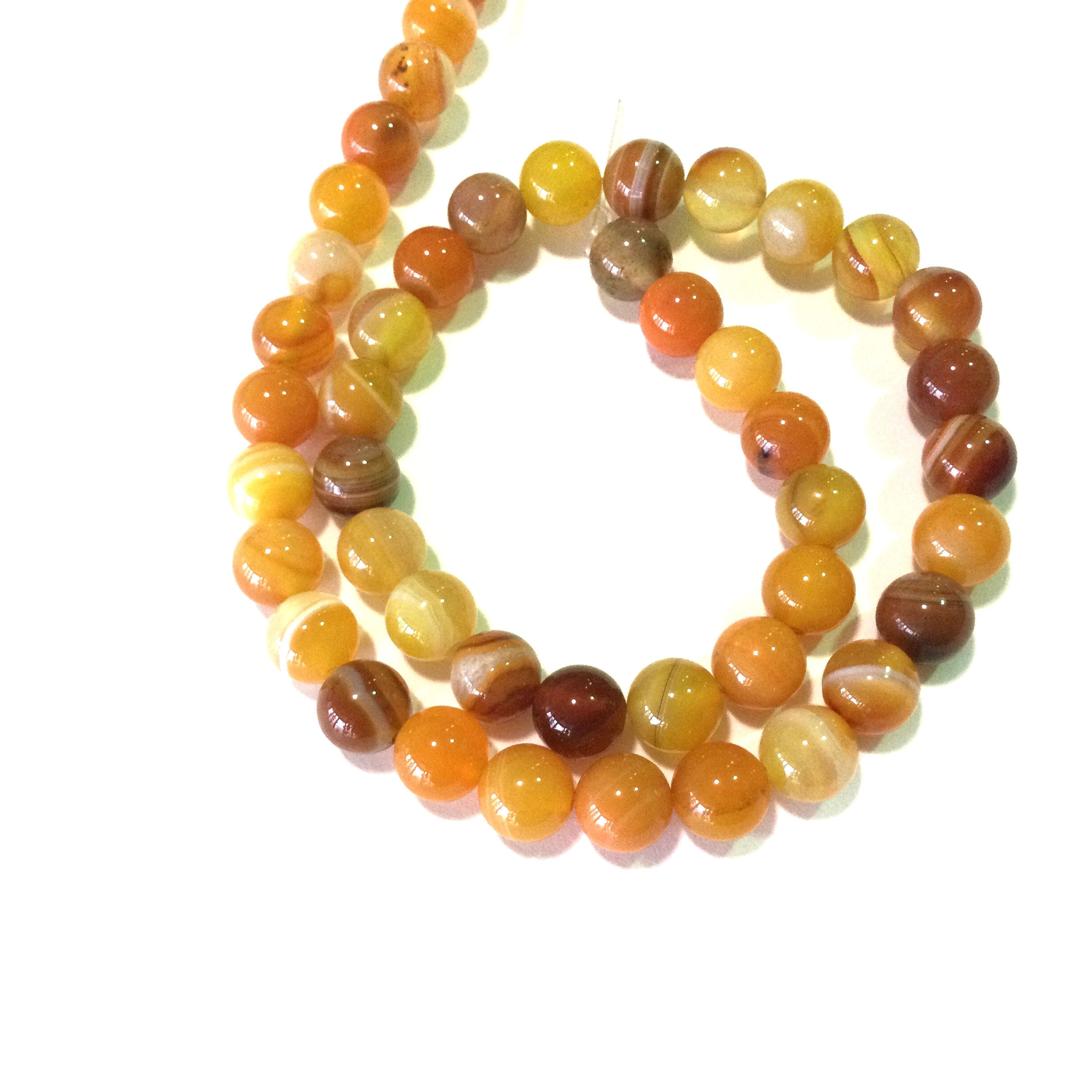 Bille Lace Agate jaune 8mm, corde de +-15’’