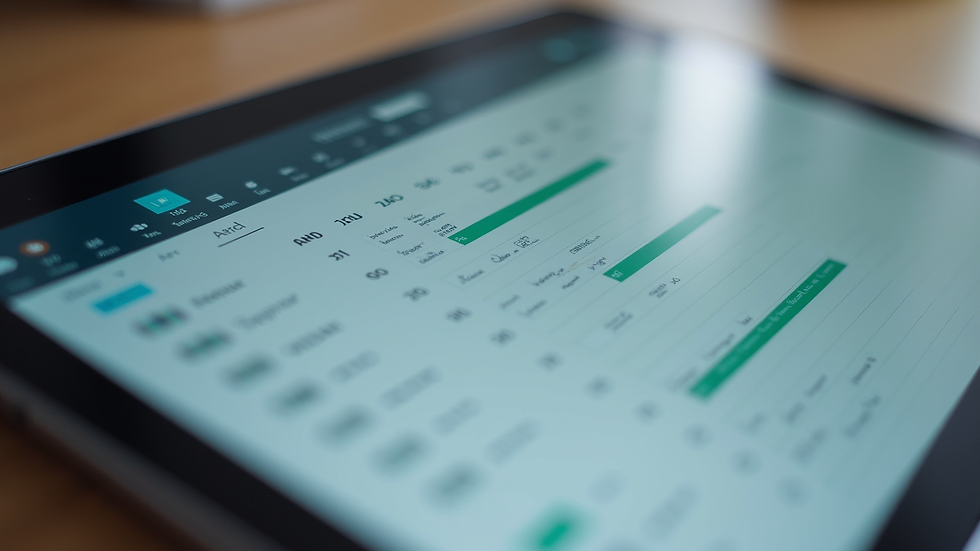close-up view of a digital calendar and task list on a tablet