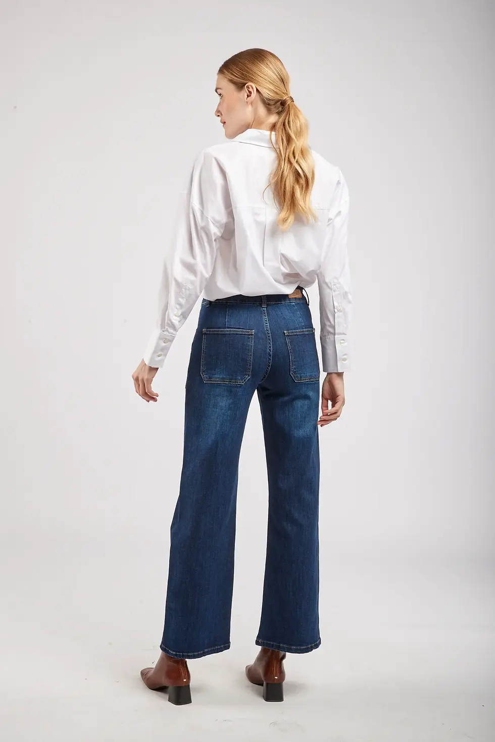 Thumbnail: Toxik3 Jean Wide Leg, Darker Tone, Large Pocket - Aude