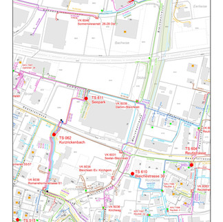 Karte mit strom leitungen