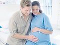 Pregnant couple in hospital