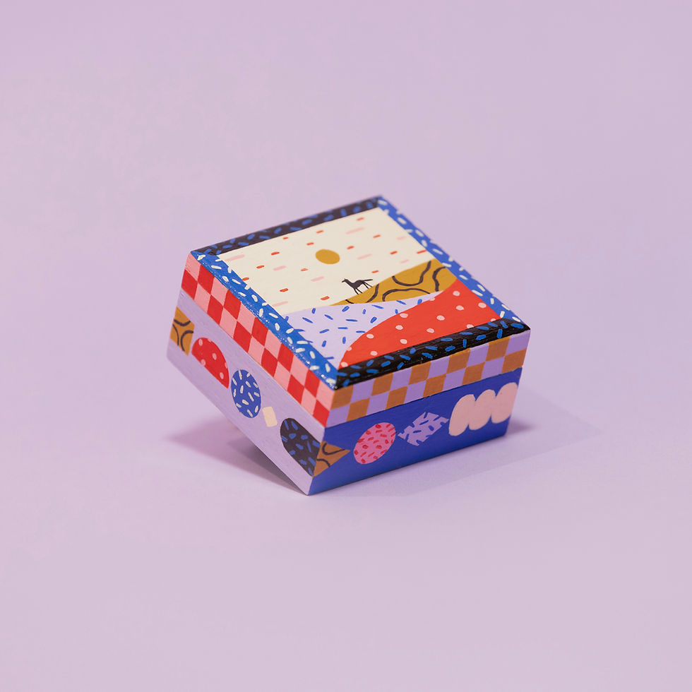 Thumbnail: Wooden Box #4 Square with Animals