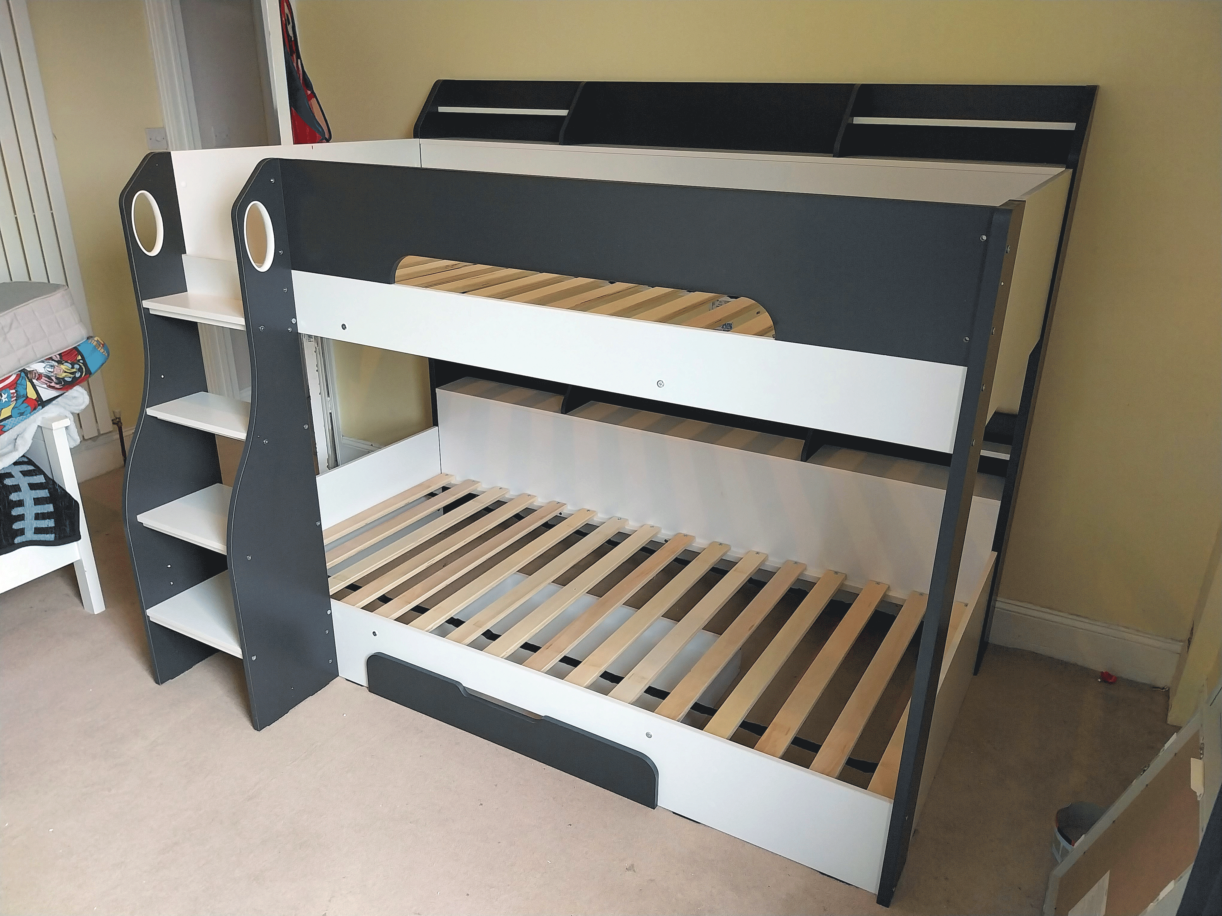 Grey & white kids bunk bed