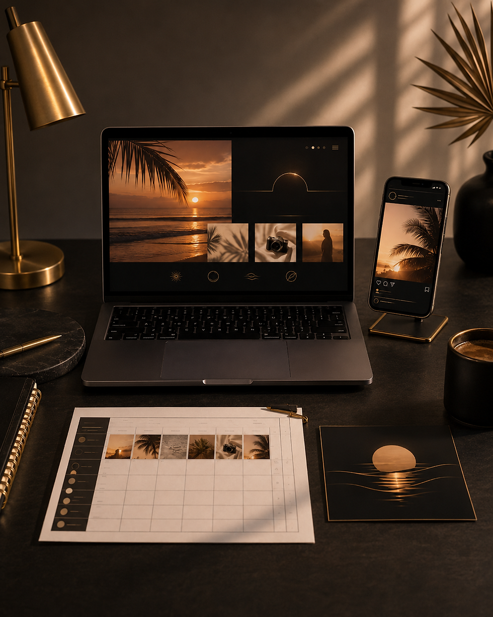 Digital portfolio displayed on a laptop and smartphone