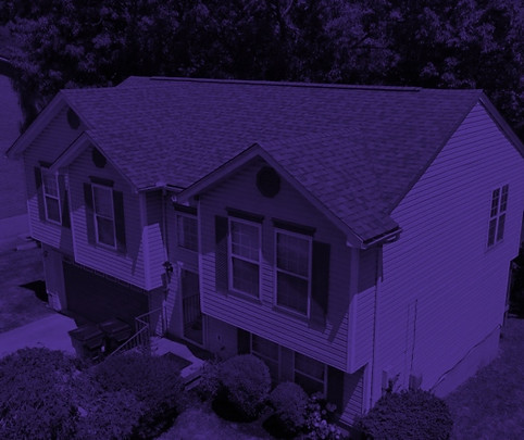 House with purple overlay