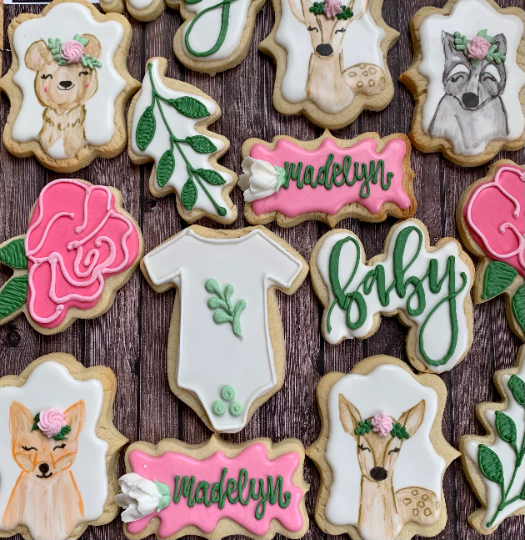 Watercolor Woodland Animal Royal Icing Cookies