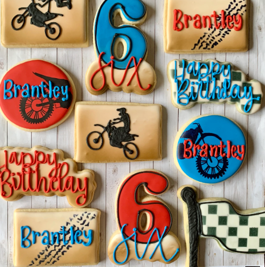 Dirt Bike Royal Icing Cookies
