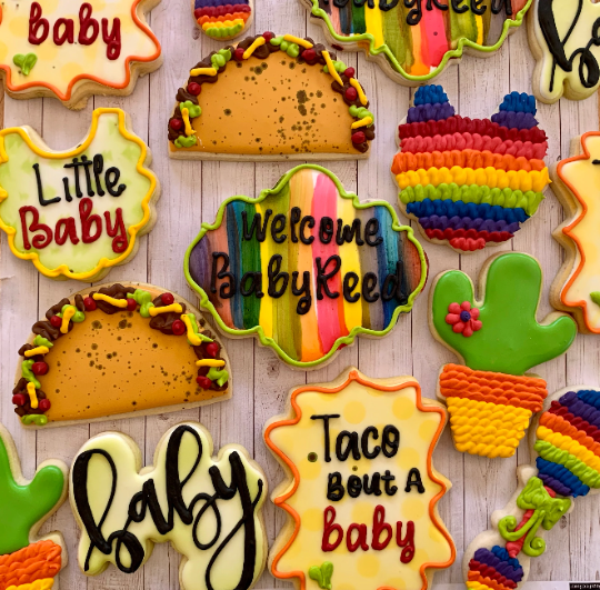 Taco 'bout a baby Royal Icing Cookies