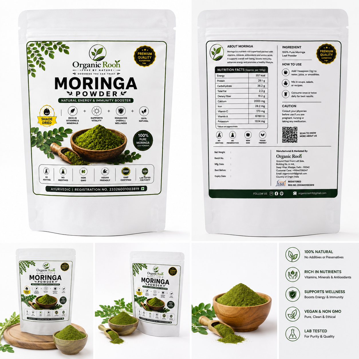 Moringa Power-Pure Botanical Vitality | Clinically Analyzed - 250g