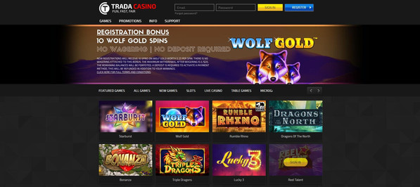 Trada Casino Website