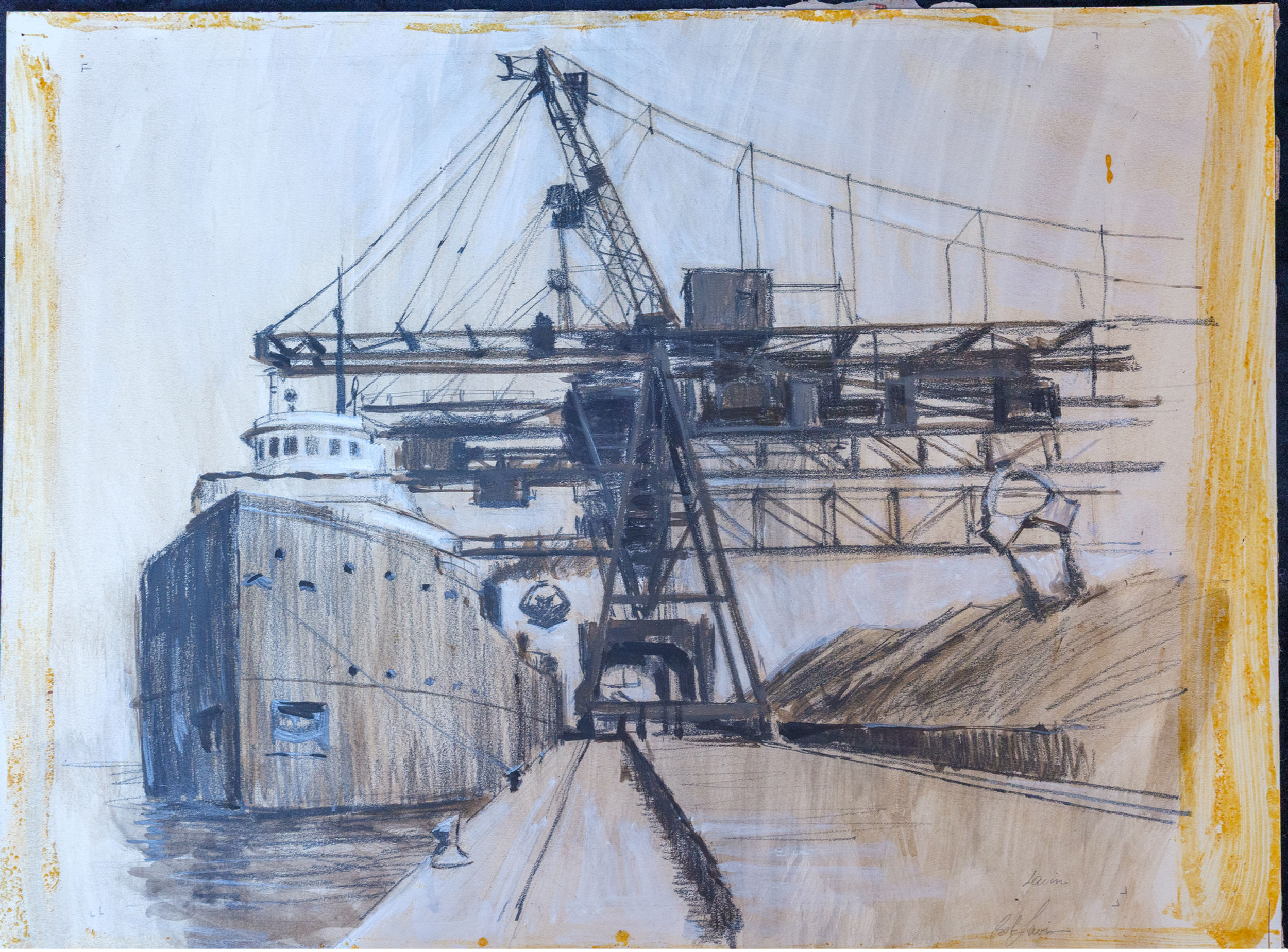 "Industrial Ship Scene"- Robert Lavin