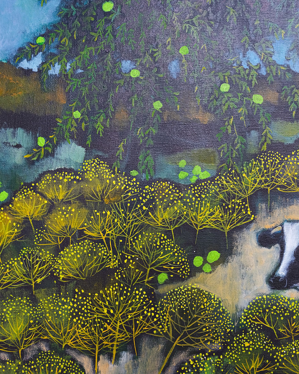 Thumbnail: "Rural Scene with Family and Cattle" - Lu Ann Barrow