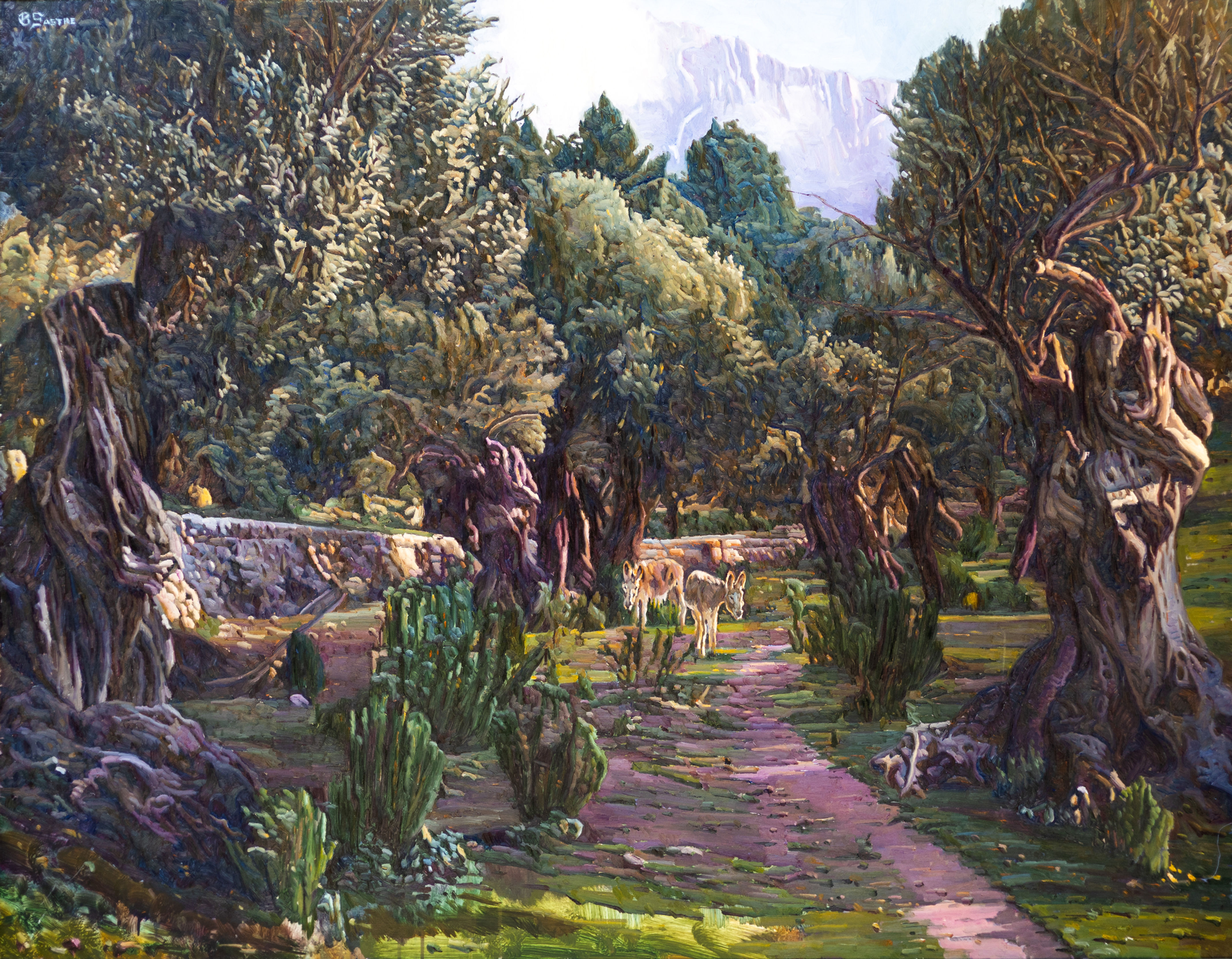 The Path (Forest Landscape with Olive Trees and Donkeys)