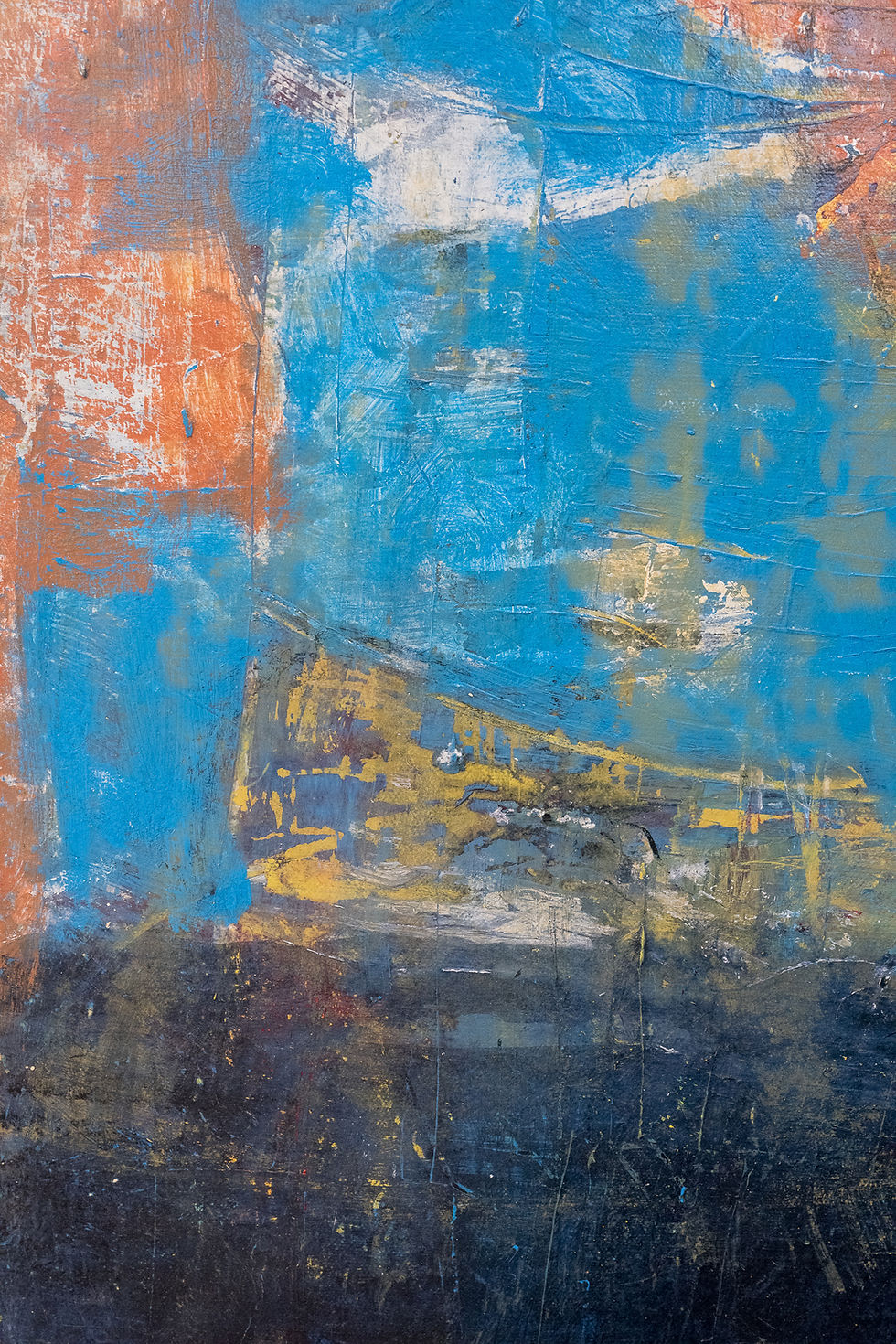 Thumbnail: "Abstract Blue, Black, Rust" Tom Reno