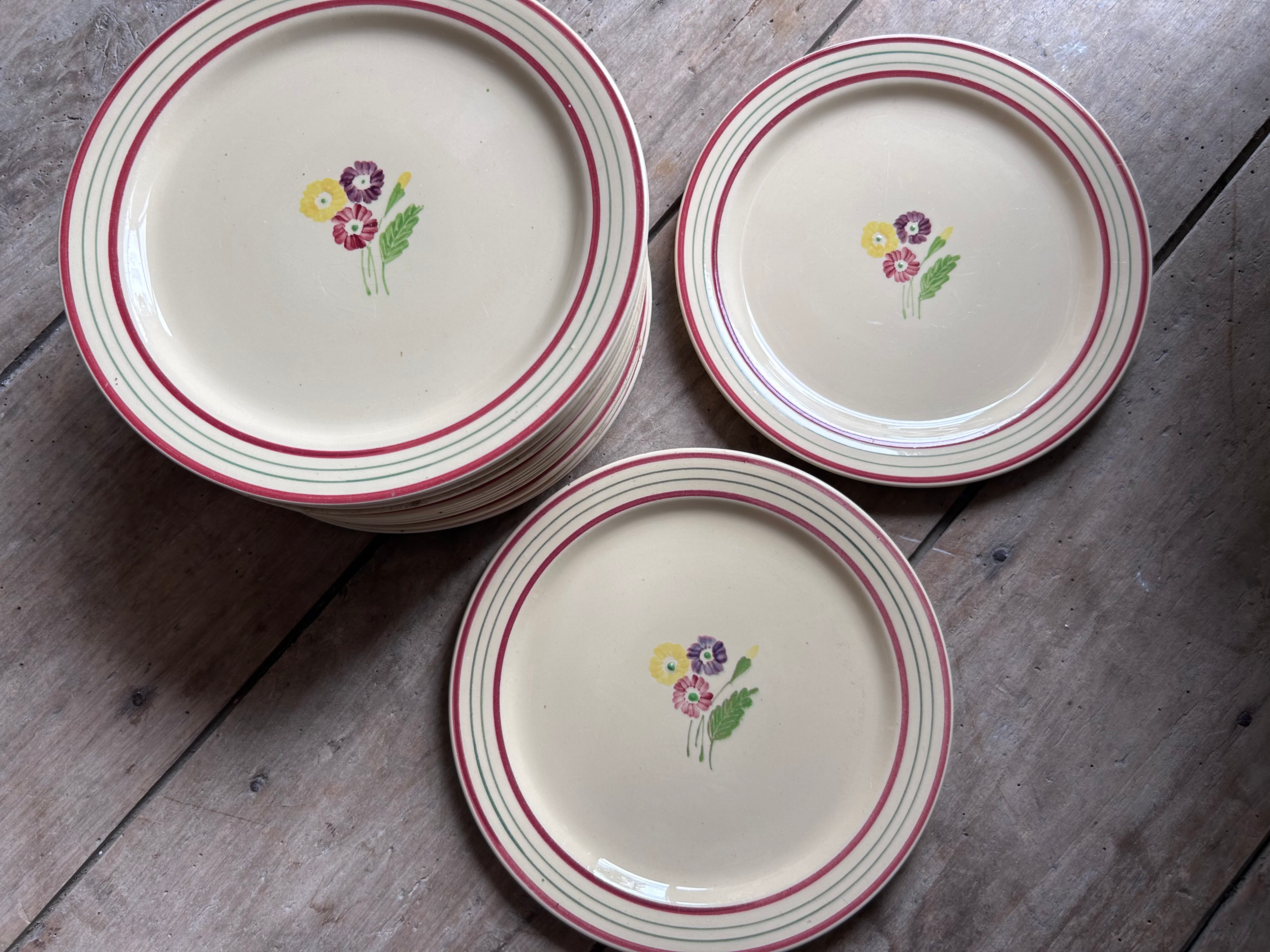 Assiettes plates Gien 1950