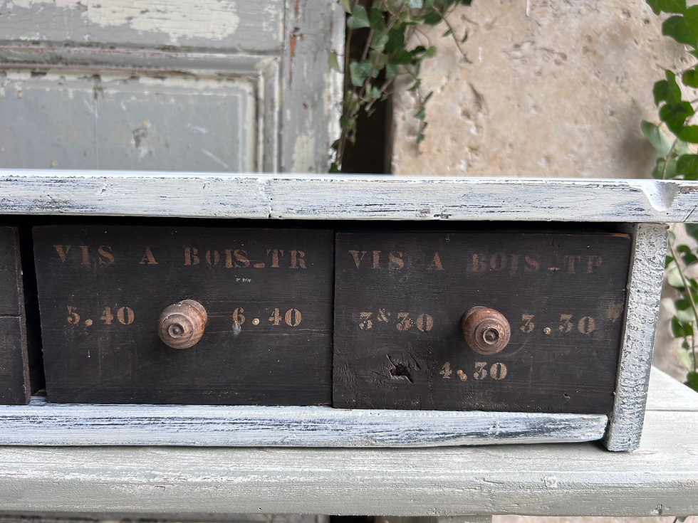 Miniaturbild: Meuble de métier ancien à tiroirs – Casier quincaillerie