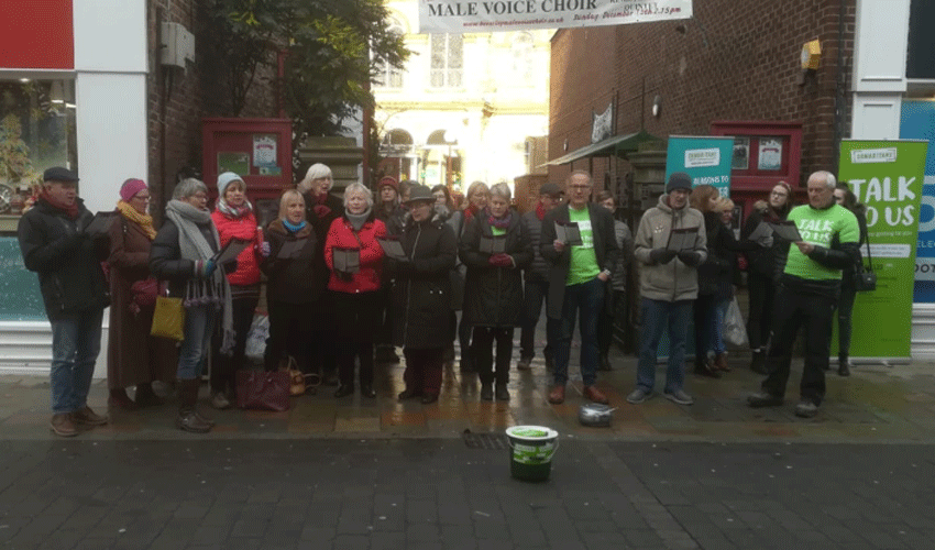 Samaritans team in Beverley engaged in a heartfelt singing performance to raise funds for their life-saving services.