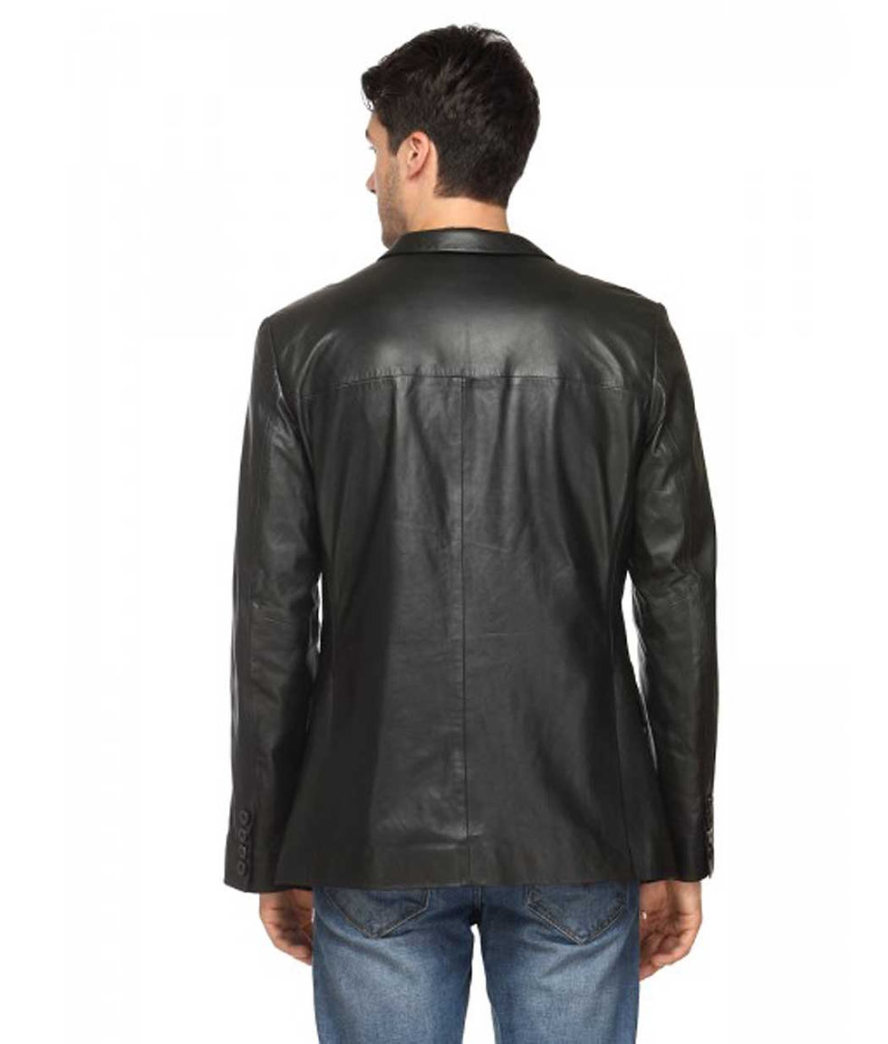 Miniaturbild: Luis Mens Temperate Black Lambskin Leather Blazer, Blazer Jacket
